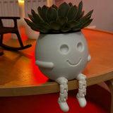 Darrahopens Home & Garden > Artificial Plants > Pots, Planters & Accessories 3D printed rocking planter, perfect as a desktop decoration, bookshelf embellishment, or gift. White.