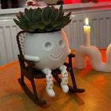 Darrahopens Home & Garden > Artificial Plants > Pots, Planters & Accessories 3D printed rocking planter, perfect as a desktop decoration, bookshelf embellishment, or gift. White.