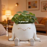 Darrahopens Home & Garden > Artificial Plants > Pots, Planters & Accessories 3D-printed sitting flower pot, white