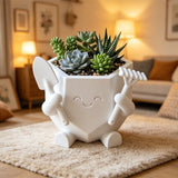 Darrahopens Home & Garden > Artificial Plants > Pots, Planters & Accessories 3D Printed Smiling Gardener (White)