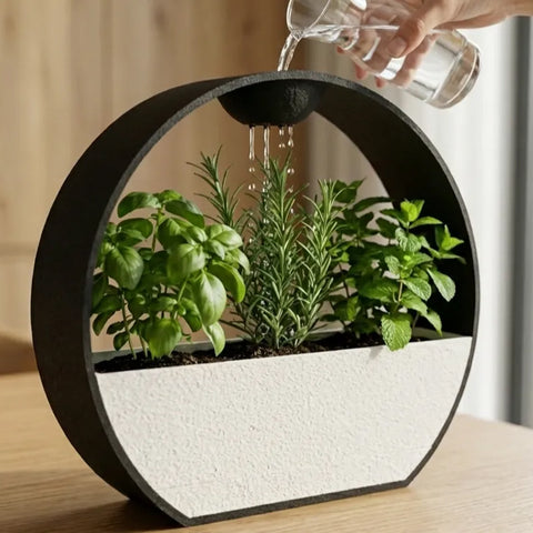 Darrahopens Home & Garden > Artificial Plants > Pots, Planters & Accessories 3D-printed stone-textured self-watering flower pot