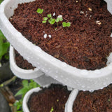 Darrahopens Home & Garden > Artificial Plants > Pots, Planters & Accessories 5 Tier Stackable Planter Pots Vertical Garden Stacking Space Saving High Yield Ideal for Herbs Flower Plants Veggies With Wheel White 37cm Width