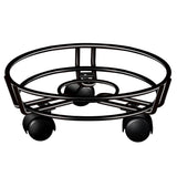 Darrahopens Home & Garden > Artificial Plants > Pots, Planters & Accessories Black Round Movable Plant Caddy with Wheels