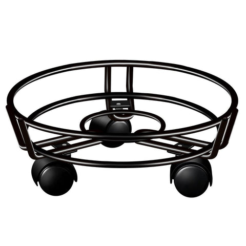 Darrahopens Home & Garden > Artificial Plants > Pots, Planters & Accessories Black Round Movable Plant Caddy with Wheels
