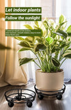 Darrahopens Home & Garden > Artificial Plants > Pots, Planters & Accessories Black Round Movable Plant Caddy with Wheels