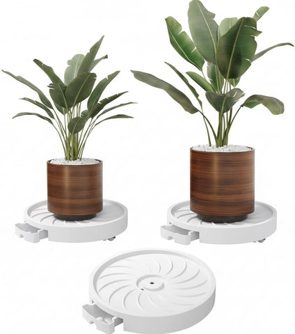 Darrahopens Home & Garden > Artificial Plants > Pots, Planters & Accessories CARLA HOME 2-Pack Rolling Plant Stand with 360° Wheels for Indoor Pots (26 cm)