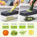 Darrahopens Home & Garden > Artificial Plants > Pots, Planters & Accessories CARLA HOME Multifunctional Mandoline Vegetable Chopper 16-in-1 with Stainless Steel Blades, Storage Container & Hand Guard for Fruits & Veggies