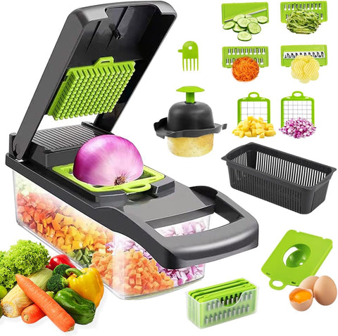 Darrahopens Home & Garden > Artificial Plants > Pots, Planters & Accessories CARLA HOME Multifunctional Mandoline Vegetable Chopper 16-in-1 with Stainless Steel Blades, Storage Container & Hand Guard for Fruits & Veggies