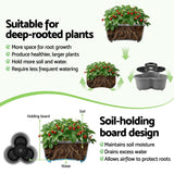 Darrahopens Home & Garden > Artificial Plants > Pots, Planters & Accessories Green Fingers 5 Tier Vertical Garden Planter, Stackable Planters with 4 Wheels, Grey, Raised Garden Bed, Garden Tower Indoor Outdoor, Auto Drainage System, for Strawberries, Herbs, Flower, Vegetables