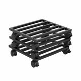 Darrahopens Home & Garden > Artificial Plants > Pots, Planters & Accessories Green Fingers Plant Pot Trolleys 3pcs 32cm Galvanized Steel Lockable Wheels Roll Planter Black
