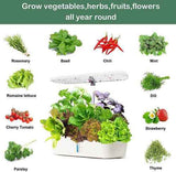 Darrahopens Home & Garden > Artificial Plants > Pots, Planters & Accessories Hydroponics Plant Growing System 12 Pods Indoor Herb Garden Kit Led Light 4L WHITE