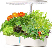 Darrahopens Home & Garden > Artificial Plants > Pots, Planters & Accessories Hydroponics Plant Growing System 12 Pods Indoor Herb Garden Kit Led Light 4L WHITE