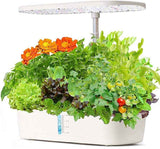 Darrahopens Home & Garden > Artificial Plants > Pots, Planters & Accessories Hydroponics Plant Growing System 12 Pods Indoor Herb Garden Kit Led Light 4L WHITE