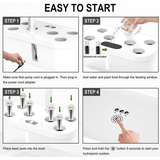 Darrahopens Home & Garden > Artificial Plants > Pots, Planters & Accessories Hydroponics Plant Growing System 12 Pods Indoor Herb Garden Kit Led Light 4L WHITE