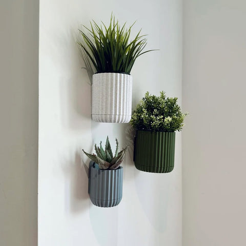 Darrahopens Home & Garden > Artificial Plants > Pots, Planters & Accessories Modern Minimalist Mounted Planter, Indoor, Hidden Wall Mount, Home Decor, Home Gift, Wall Planter, Hidden Drip Tray