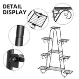 Darrahopens Home & Garden > Artificial Plants > Pots, Planters & Accessories Oversized Metal Plant Stand with 9-Tier Flower Display Shelves