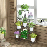 Darrahopens Home & Garden > Artificial Plants > Pots, Planters & Accessories Oversized Metal Plant Stand with 9-Tier Flower Display Shelves