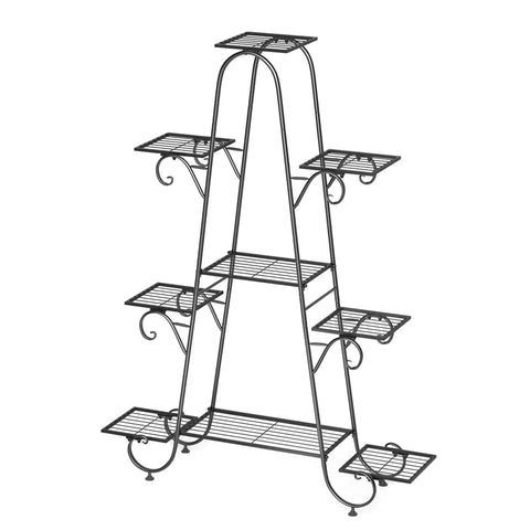 Darrahopens Home & Garden > Artificial Plants > Pots, Planters & Accessories Oversized Metal Plant Stand with 9-Tier Flower Display Shelves
