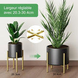 Darrahopens Home & Garden > Artificial Plants > Pots, Planters & Accessories Plant Stand, Simple Style Metal Plant Shelf, Indoor And Outdoor Flower Pot Holder Adjustable Width For 20-30Cm Pots