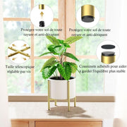 Darrahopens Home & Garden > Artificial Plants > Pots, Planters & Accessories Plant Stand, Simple Style Metal Plant Shelf, Indoor And Outdoor Flower Pot Holder Adjustable Width For 20-30Cm Pots