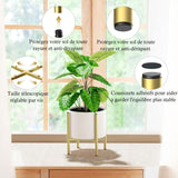 Darrahopens Home & Garden > Artificial Plants > Pots, Planters & Accessories Plant Stand, Simple Style Metal Plant Shelf, Indoor And Outdoor Flower Pot Holder Adjustable Width For 20-30Cm Pots