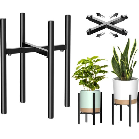 Darrahopens Home & Garden > Artificial Plants > Pots, Planters & Accessories Plant Stand, Simple Style Metal Plant Shelf, Indoor And Outdoor Flower Pot Holder Adjustable Width For 20-30Cm Pots