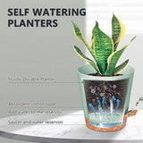 Darrahopens Home & Garden > Artificial Plants > Pots, Planters & Accessories Planters - Self-watering succulents - Set of 6 tabletop planters - Minimalist design