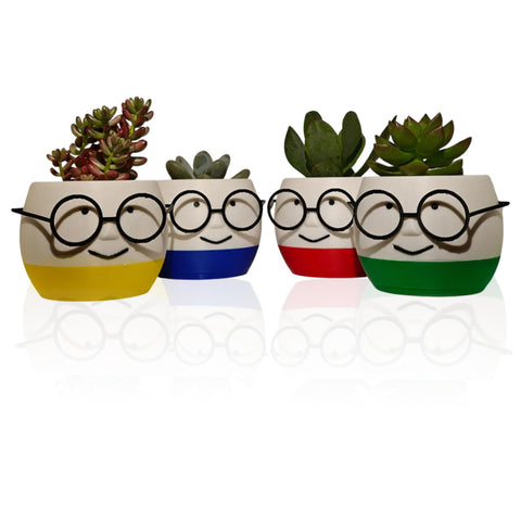 Darrahopens Home & Garden > Artificial Plants > Pots, Planters & Accessories Simple and cute 3D printed flower pots with glasses – decorate your home with these!