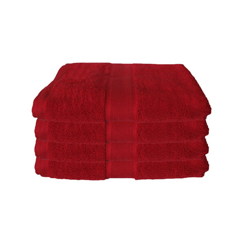Darrahopens Home & Garden > Bathroom Accessories 650gsm Casual Elegance Set of 4 Cotton Bath Towels Red 78x136cm