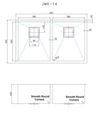 darrahopens Home & Garden > Bathroom Accessories 835x505mm Handmade 1.5mm Stainless Steel Undermount / Topmount Kitchen Sink with Square Waste