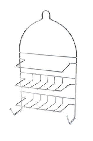 Darrahopens Home & Garden > Bathroom Accessories > Bath Caddies 12x 2-Tier Shower Caddy Bath Rack Chrome Hanging Hook Basket 25 x 10 x 43cm - Silver