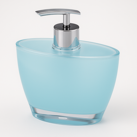 Darrahopens Home & Garden > Bathroom Accessories > Bath Caddies Oval Hand Pump Soap & Lotion Dispenser Empty Bottle in Blue