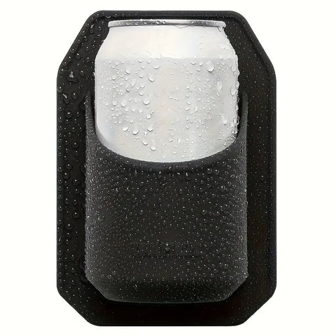 Darrahopens Home & Garden > Bathroom Accessories > Bath Caddies Silicone Shower Beer Holder Wall Mounted Beverage Can Rack Self Adhesive in Black