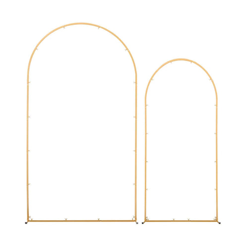 Darrahopens Home & Garden > Bathroom Accessories > Bath Caddies VEVOR Arch Backdrop Stand, Set of 2, 2.2 m and 1.8 m, Stable Structure, Easy Assembly, Gold Metal Arch Backdrop Stand with Cover for Wedding, Birthday Party, Celebration, and Ceremony Decoration