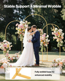 Darrahopens Home & Garden > Bathroom Accessories > Bath Caddies VEVOR Arch Backdrop Stand, Set of 3, 2.2/2/1.8 m , Stable Structure, Easy Assembly, Gold Metal Arch Backdrop Stand for Wedding, Birthday Party, Graduation, Holiday Celebration, and Ceremony Decoration
