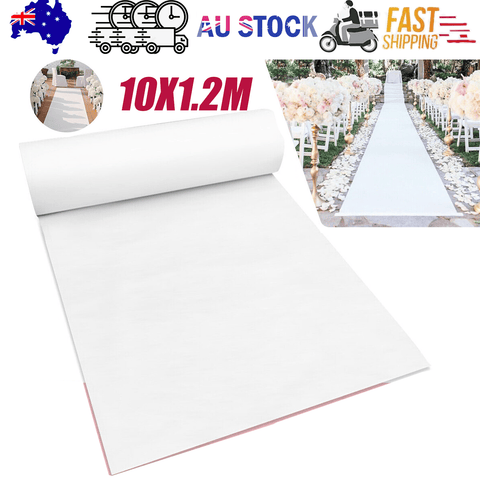 Darrahopens Home & Garden > Bathroom Accessories > Bath Mats & Rugs 10X1.2M White Carpet Aisle Runner Wedding Party Event Decoration Mats Rugs