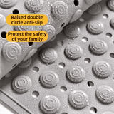 Darrahopens Home & Garden > Bathroom Accessories > Bath Mats & Rugs 2-Pack Blue Eco-Friendly Bath Mat with Massage Points - Anti-Slip Suction Cup Safety Bathroom Rug (L Size 86.5X53x2 CM)