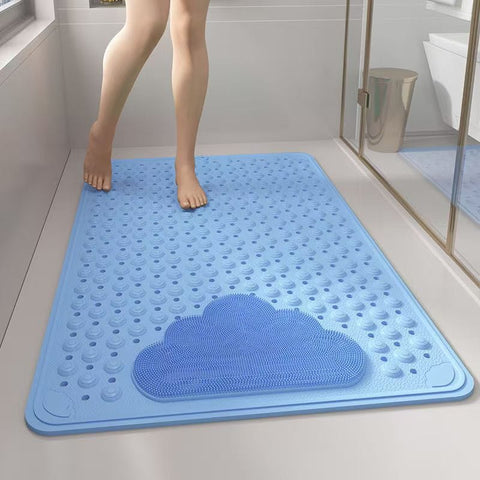 Darrahopens Home & Garden > Bathroom Accessories > Bath Mats & Rugs 2-Pack Blue Eco-Friendly Bath Mat with Massage Points - Anti-Slip Suction Cup Safety Bathroom Rug (M Size 75.5X44x2 CM)
