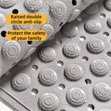 Darrahopens Home & Garden > Bathroom Accessories > Bath Mats & Rugs 2-Pack Khaki Eco-Friendly Bath Mat with Massage Points - Anti-Slip Suction Cup Safety Bathroom Rug (L Size 86.5X53x2 CM)