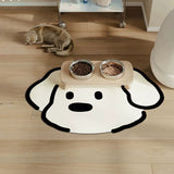 Darrahopens Home & Garden > Bathroom Accessories > Bath Mats & Rugs 2 Pcs Style 1 White And Black Puppy pattern Cartoon Pet Feeding Mat for Cats & Dogs - Absorbent Diatom Mud Splash-Proof Mat, Easy to Clean