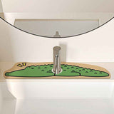 Darrahopens Home & Garden > Bathroom Accessories > Bath Mats & Rugs 2-Piece Faucet Draining Mat Set Absorbent Sink Splash Guard Quick Dry Counter Mat 10x61cm(Crocodile)