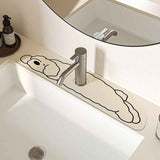 Darrahopens Home & Garden > Bathroom Accessories > Bath Mats & Rugs 2-Piece Faucet Draining Mat Set Absorbent Sink Splash Guard Quick Dry Counter Mat 10x61cm(Long-legged puppy)