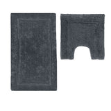 Darrahopens Home & Garden > Bathroom Accessories > Bath Mats & Rugs 2200GSM 2 Pce Axel 100% Cotton Bath Mat Set Charcoal