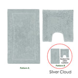 Darrahopens Home & Garden > Bathroom Accessories > Bath Mats & Rugs 2200GSM 2 Pce Axel 100% Cotton Bath Mat Set Silver Cloud