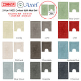 Darrahopens Home & Garden > Bathroom Accessories > Bath Mats & Rugs 2200GSM 2 Pce Axel 100% Cotton Bath Mat Set Silver Cloud