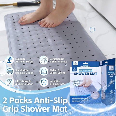 Darrahopens Home & Garden > Bathroom Accessories > Bath Mats & Rugs 2Pack 70×40 cm Anti‑Slip Grip Shower Mat Quick‑Dry Bath Mat with 100+ Suction Cups