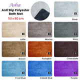 Darrahopens Home & Garden > Bathroom Accessories > Bath Mats & Rugs Asha Anti Slip Polyester Bath Mat 50 x 80 cm Frost Blue