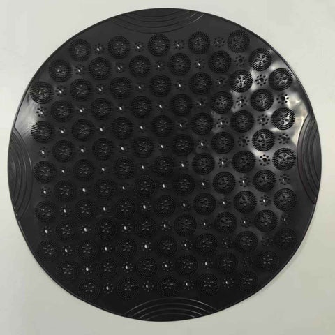Black Round Non-Slip Massage Bath Mat 55×55cm