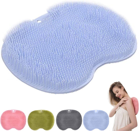 Darrahopens Home & Garden > Bathroom Accessories > Bath Mats & Rugs Blue Non-Slip Silicone Shower Massage Mat Back Scrubber with Suction Cups Exfoliating Bath Mat