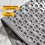 Darrahopens Home & Garden > Bathroom Accessories > Bath Mats & Rugs Grey Eco-Friendly Bath Mat with Massage Points - Anti-Slip Suction Cup Safety Bathroom Rug (M Size 75.5X44x2 CM)